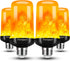 Hompavo ?Upgraded? LED Flame Light Bulbs, 4 Modes Flickering Light Bulbs with Upside Down Effect, E26/E27 Flame Bulb for Halloween, Christmas, Par...