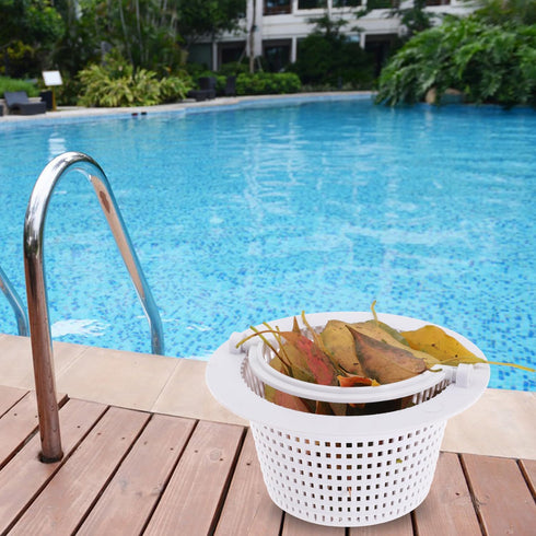 6" above Ground Pool Skimmer Basket Thru-Wall Strainer Basket Filter Basket with Handle to Clean Leaves and Debris (1)...