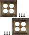 SleekLighting | Wall plates Decorative Beveled Antique Brass | Electric Outlet and Switch Covers| Style: 2 Gang Duplex (2 Pack)...