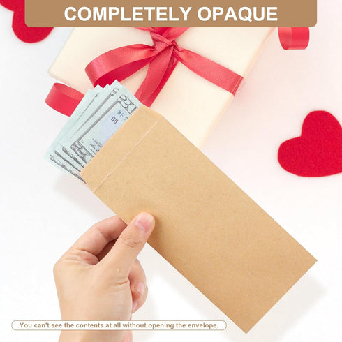 Joyberg 120 PCS Money Envelopes for Cash Kraft Paper, 6.5”x3.2” Small Cash Envelopes for Money Self-Adhesive, Money Saving Challenge Coin Envelope...
