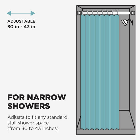 Zenna Home NeverRust Adjustable Tension Shower Curtain Rod, Rustproof and Stall-Sized, 30 to 43 Inches, Chrome...