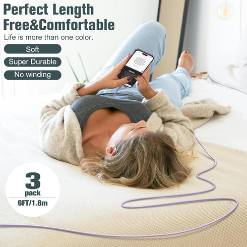 iPhone Charger Fast Charging 3Pack 6FT Apple MFi Certified USB C to Lightning Cable PD Charging Cord Compatible with 14 13 12 11 Pro XS Max XR X 8...