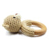 Safari Animals Wooden Baby Rattle Toys Stuffed Crochet Rattle with Teether Ring for Newborn, Beige Bear...