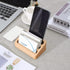 Wood Business Card Holder Desk 3 Grids Wooden Business Card Display Stand for Office and Home(3 Packs)...
