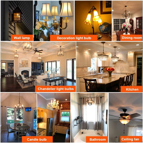 LiteHistory E12 led Bulb Dimmable 6W Equal 60 Watt LED Light Bulbs 2700K AC120V led Edison Bulb CA10 CA11 led Candelabra Bulb for Chandelier Light...