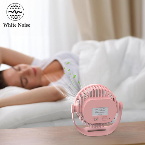 efluky USB Small Desk Fan, 3 Speeds USB Rechargeable Fan Built-in Battery, 360° Adjustment Portable Mini Fan Suitable for Home, Office and Travel,...
