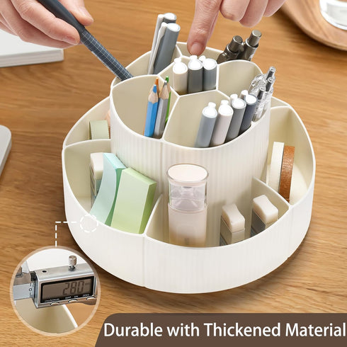 Rotating Desk Organizer, 360° Rotating Pencil Pen Holder for Desk, Desk Organizers and Accessories with 11 Slots Pencil Organizer, Art Supply Stor...