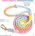 5 FT Dog Leash Handmade Braided Rope Dog Leash for Small Medium and Large Dogs, Colorful Macaron...