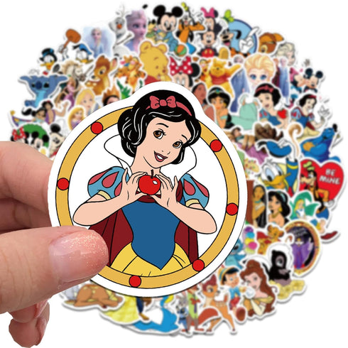 100Pcs Disney Princess Character Themed Waterproof Stickers for Gifts Water Bottles Cup Laptop Phone Guitar Car Motorcycle Bike Skateboard Luggage...