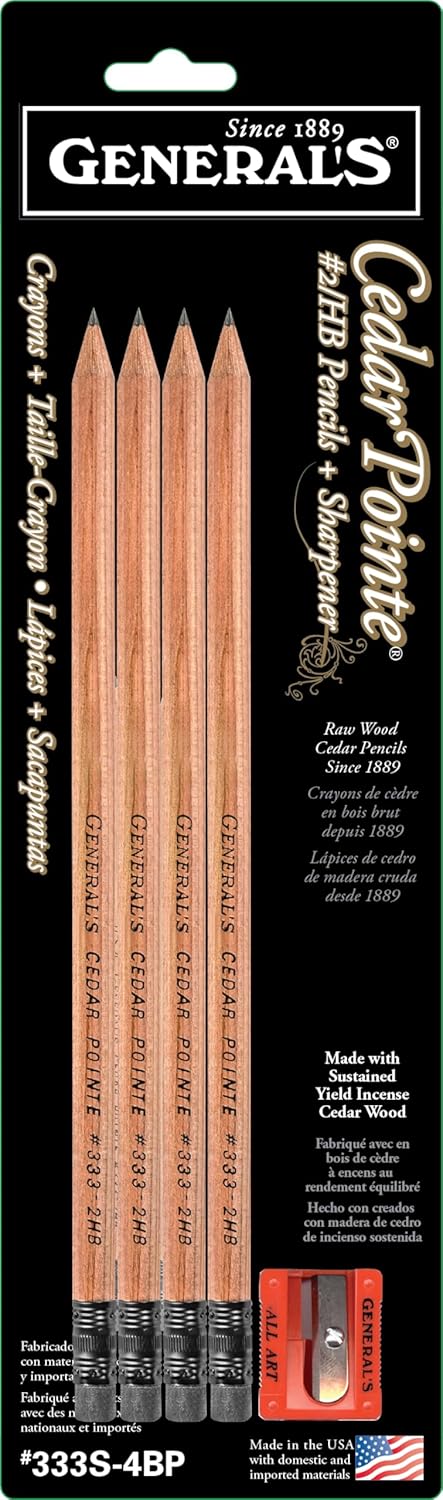 General Pencil Cedar Pointe Graphite Pencils W/Sharpener 5/Pkg...