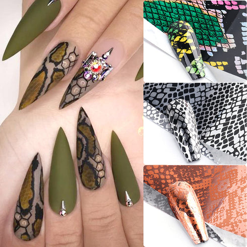 Leopard Print Nail Foil Transfer Sticker Nail Art Supplies Leopard Skin Marble Pattern Nail Foils Nail Art Stickers Holographic Nail Transfer Foil...