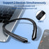 Bluetooth Headphones Retractable, Neckband Earbuds Wireless Headset Sports Noise Cancelling Stereo Earphones with Microphone Compatible with iPhon...