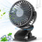 Portable Clip on Fan, 360° Rotate Battery Operated Stroller Fan, 3 Speed Quiet Mini Personal Desk Fan, USB Rechargeable Clooing Fan for Outdoor Ca...