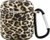 Seadream Silicone Leopard Pattern Protective Cover Case Metal Keychain Compatible with Apple AirPods...