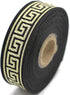 11 Yard Spool 0.86" Wide Gold Black Greek Key Jacquard Trim Embroidered Ribbon Woven Border Vintage Banding Trims 22062...