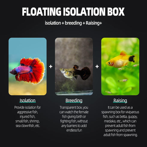 Boxtech Aquarium Fish Tank Hatchery Incubator Breeding Box, Acrylic White Breeder Isolation Divider Hatching Boxes Accessory Small Baby Fishes Shr...