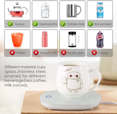 Coffee Mug Warmer, Smart Auto on/Off Coffee Mug Warmer, Suitable for Most Cups for Home, Office and School, Coffee Cup Warmer for Heating Milk, Co...