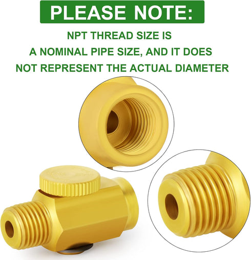TAISHER 5PCS Brass Air Compressor Accessories Control Tool?in-Line Air Flow Regulator Valve 1/4" NPT Male x 1/4" NPT Female...