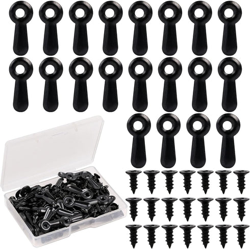 100 Pcs Frame Picture Turn Button Fasteners Set Picture Frame Backing Clips Black Hardware Backing Clips with Screws for Hanging Pictures, Photos...
