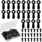 100 Pcs Frame Picture Turn Button Fasteners Set Picture Frame Backing Clips Black Hardware Backing Clips with Screws for Hanging Pictures, Photos...
