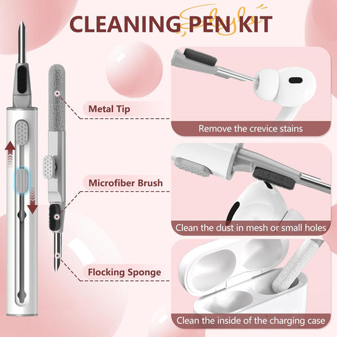Airpods Pro 2nd Generation Case with Shell Pattern, Cute Airpods Pro Case with Luxury Pearl Keychain, TPU Airpods Pro Case Cover with Cleaning Pen...