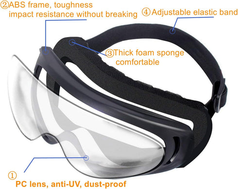 Motorcycle Goggles,2 Pack Dirt Bike ATV Motocross Riding Hiking Protective with 2 Pack Neck Breathable Bandana Mask...