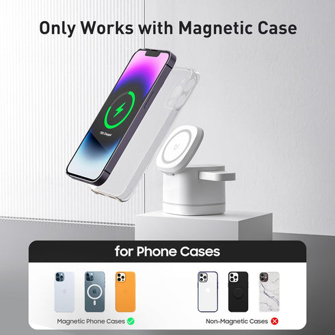 3 in 1 Wireless Charger for iPhone, Travel Wrieless Charging Station, Foldable Cube Charger Stand for Multple Devices for iPhone 15/14/13/12 Serie...