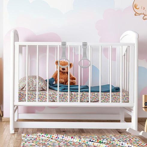 ibasenice Baby Pull up Rings, Baby Standing Walker Crib Tool Ring Pair of Universal Ring Baby playpen Crib Hook Baby Toy Bed Ring Help Baby Stand ...