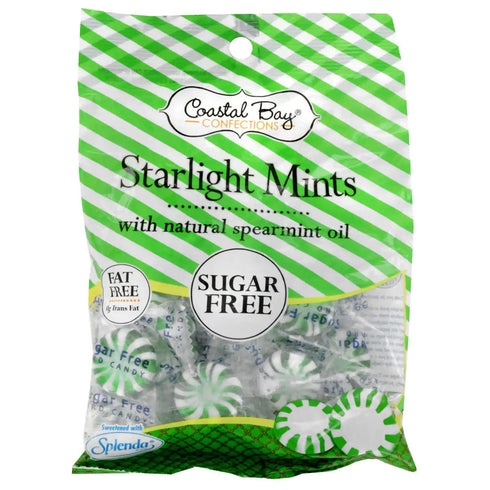 Coastal Bay Confections (1) Bag Sugar Free Starlight Mints With Natural Spearmint Oil Fat Free Sweetened With Splenda...