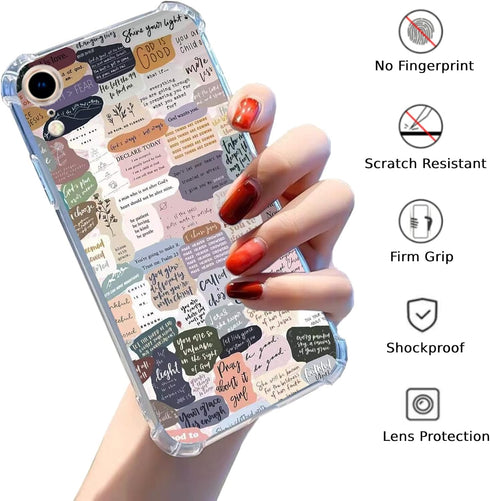 Bible Verses Aesthetic Case Compatible with iPhone XR, Cute Indie Christian Postive Quotes Case for iPhone XR for Teens Men and Women, Trendy Cool...