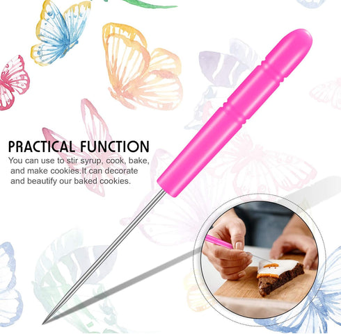 8 Pieces Butterfly Cookie Cutter Set Stainless Steel Metal Biscuit Cutter Mould and 6 Pieces Sugar Stirring Pins for Sandwich Chocolate Fondant Bi...