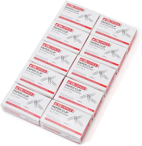Paper Clips, 1000 Medium Paper Clips (10 Boxes of 100 Each), Paper Clips for Office School, 1.25IN Silver Paper Clip Standard Size...