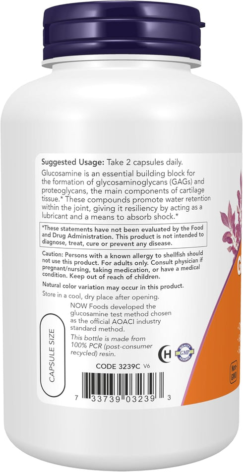 NOW Supplements, Glucosamine '1000', with UL Dietary Supplement Certification, 1 g Per Capsule, 180 Veg Capsules...