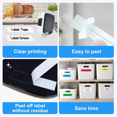 Label Orison Compatible with DYMO D1 Label Tape 45013 S0720530 Black on White Refill for DYMO LabelManager 160 210D 280 360D 420P Wireless PnP 220...