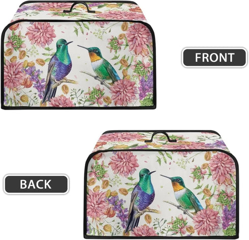 TODIYADDU Hummingbird Floral Slow Cooker Cover for Women Trendy Air Fryer Cover Dust Cover with Storage Pocket and Handle Portable Slow Cooker Car...
