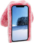 3D Bunny Ears Plush Case for iPod Touch 5/6 / 7 with Crossbody Strap, Winter Warm Handmade Bling Diamond Soft Rabbit Fluffy Furry Fur Shockproof P...