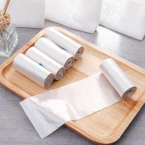 100 Pack Small Garbage Bags - White - Perfect for Desktop Trash Cans - Odorless...