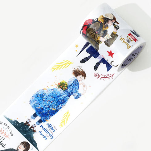 WT Twilight Zone Wide Washi Tape, Single Roll, Original Designs, Modern Girls Decorative Tape, Fashion Characters Figures, Washi Tape for Journali...