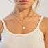 Harlorki Dainty Simple 14K Gold Plated Layered Paperclip Chain Choker Bar Round Disk Pendant Necklace Fashion Jewelry Gift for Women Lady...