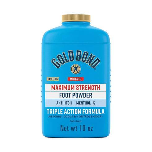 Gold Bond Medicated Talc-Free Foot Powder 10 oz., Maximum Strength Odor Control & Itch Relief...
