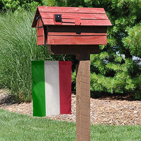 Italian Italy Flag Flax Nylon Burlap Linen Fabric Garden Flag Farmhouse Decorations Mailbox Decor Welcome Sign 12x18 Inch Small Mini Size Double S...