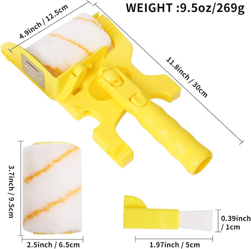 Paint Edger Roller Brush,Multifunctional Hand-held Clean-Cut Paint Edger Roller Brush Portable Tool Kit, Rexroth Pole Mountable Paint Edger with R...