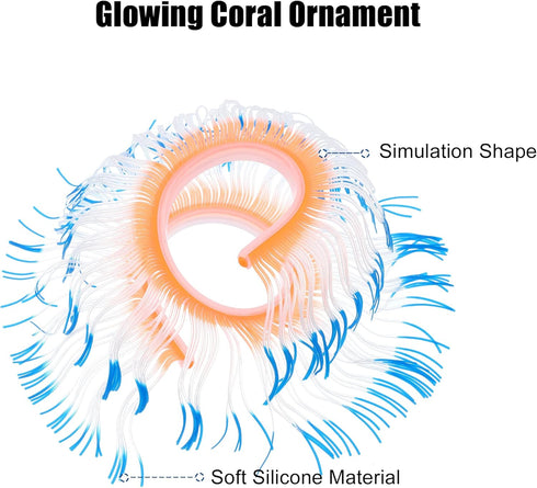 VOCOSTE Soft Silicone Glowing Aquarium Changeable Anemone, Fluorescence Aquatic Artificial Coral for Fish Tank Decoration, Blue...