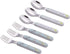 ANNOVA Kids Silverware 6 Pieces Stainless Steel Children's Flatware Set 3 x Forks, 3 x Dinner Spoons Plastic Handle, Toddler Utensils Without Kniv...