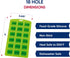 HIC Kitchen Silicone 18-Hole Ice Tray, Non-Stick, Makes 18 Square Cubes...