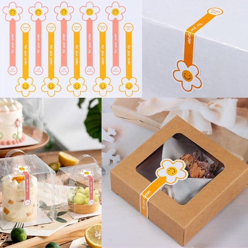 Beyonday 200pcs Handmade Lollipop Baking Stickers, Long Label Sealing Stickers for Cake Box/Tins/Jars/Coffee Cups/Bottles, Self-Adhesive Bakery St...