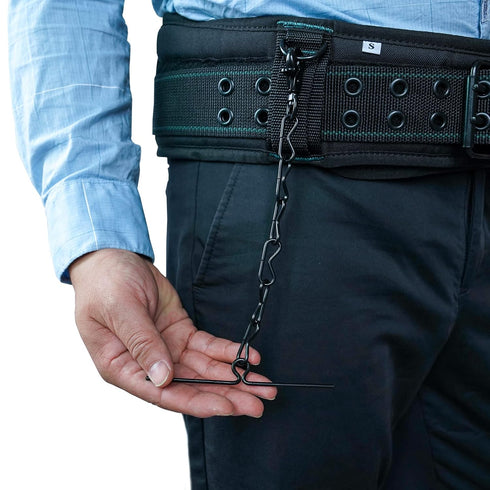 MELOTOUGH Tape Thong for Tool Belt Waist Electricians Tape Holder Chain with Keyring and trigger snap hook Black Plating 1 pack...