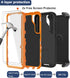 for Samsung Galaxy S23 Case with Belt Clip Holster, 2X Screen Protector, Military Grade Protection Heavy Duty Full Body Shockproof Dust-Proof Rugg...