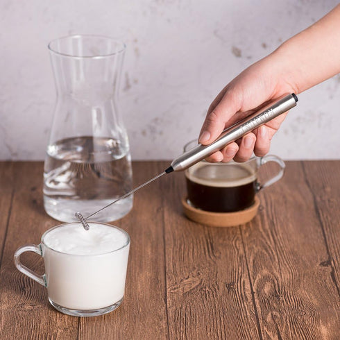 Handheld Milk Frother, ROMAUNT Battery Operated Electric HandHeld Portable Mini Mixer Machine Foam Coffee Maker for Latte Cappuccino Milk Foamer 3...