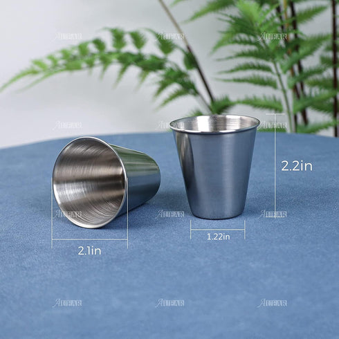 AUEAR, 6 Pack 2.3 Oz Stainless Steel Shot Glass Espresso Cups Barware Drinking Vessel for Bar Home Restaurant...